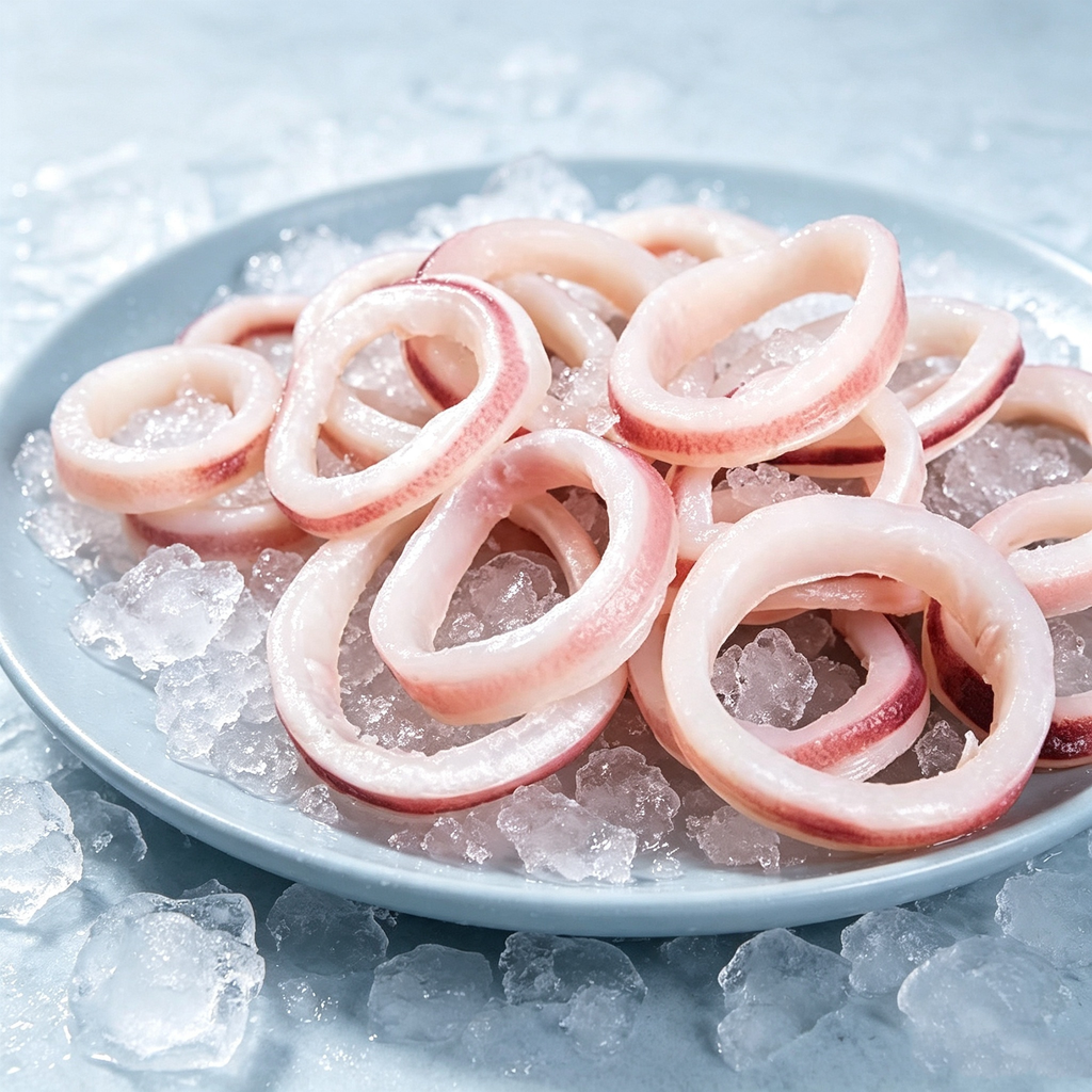Frozen Squid Rings - Springy Bite, Straight from the Packet